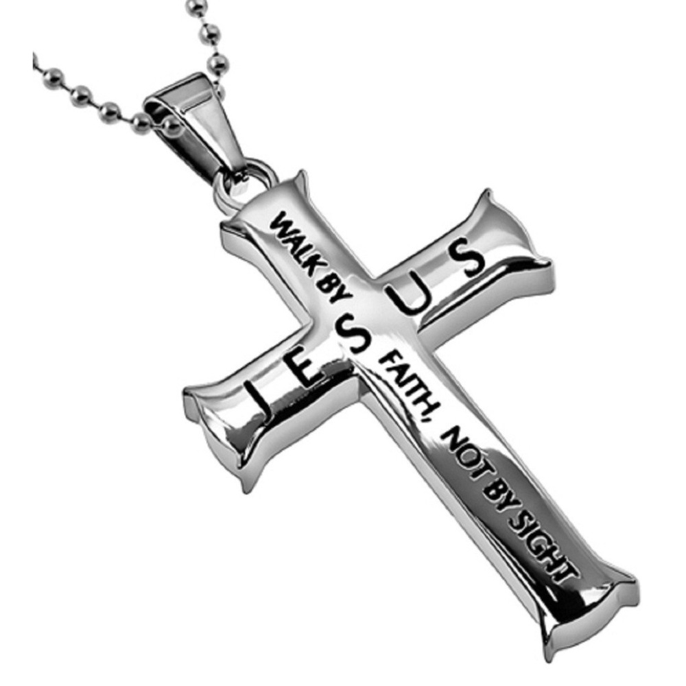 Cross Pendant Bible Verse Necklace.